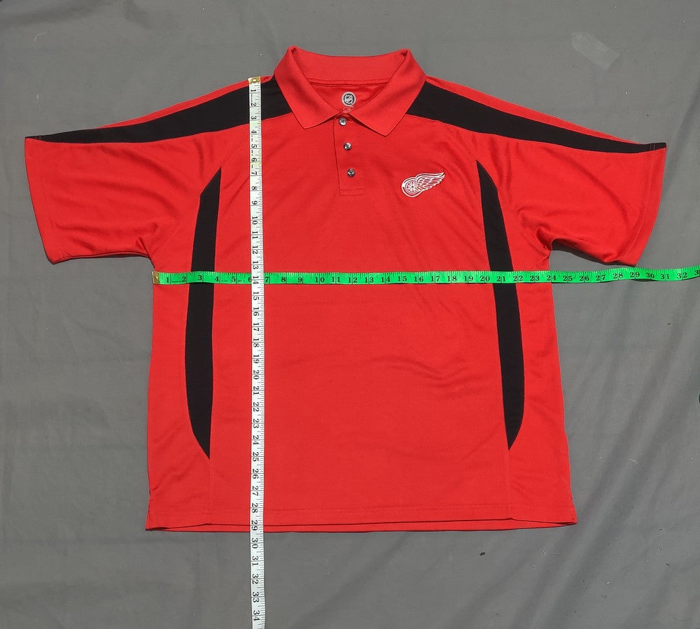 NHL Men Sport Red Polo T Shirt