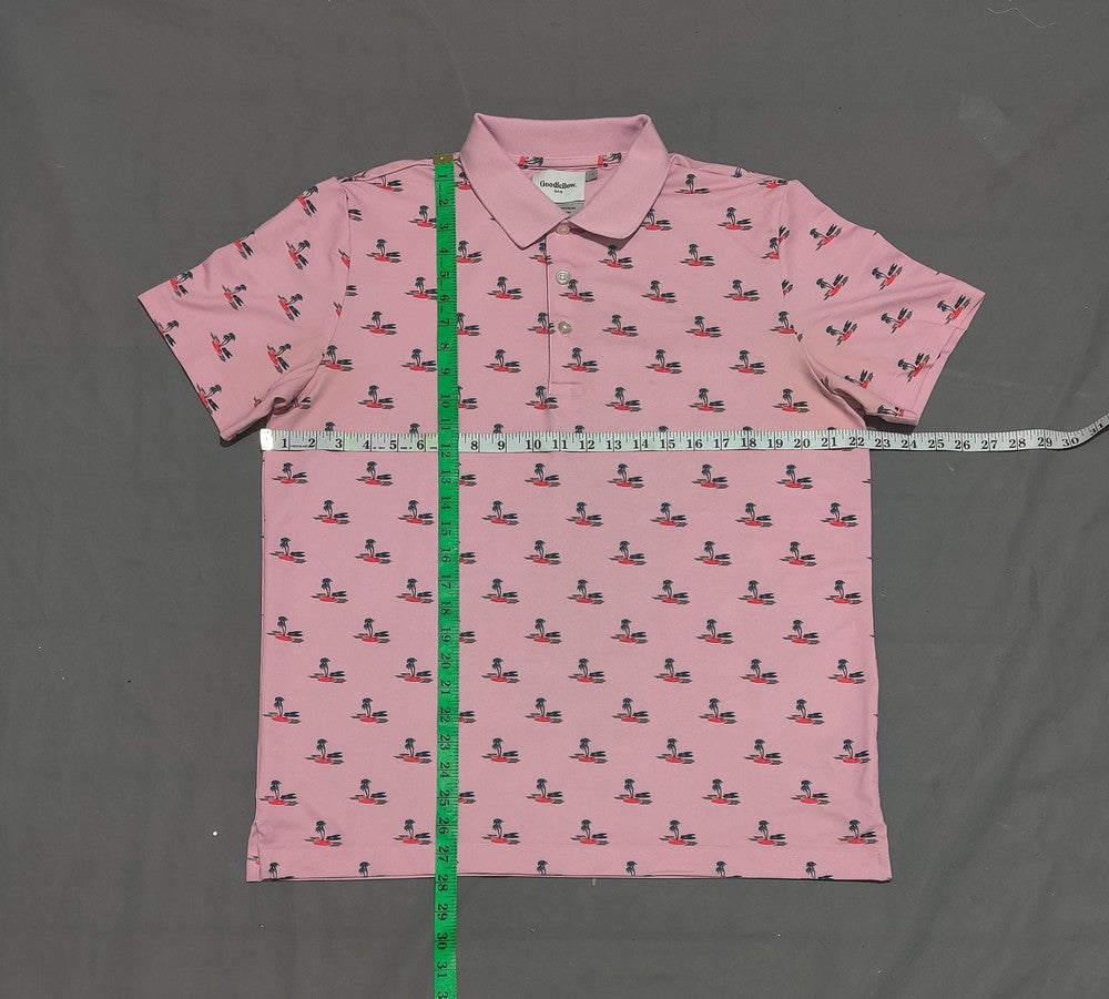 Good Fellow Men Sport Pink Polo T Shirt