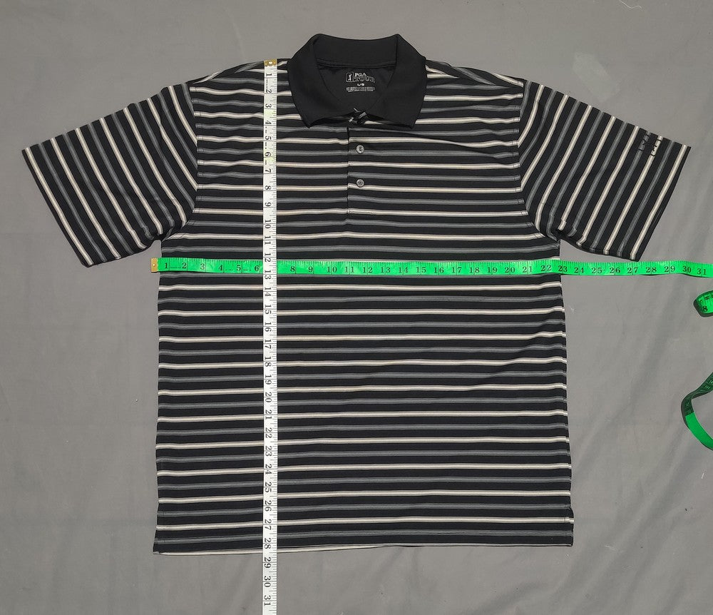 Pga Tour Men Sport Black Polo T Shirt