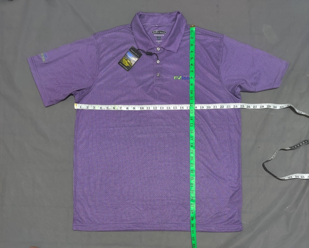 Pebble Beach Men Sport Purple Polo T Shirt