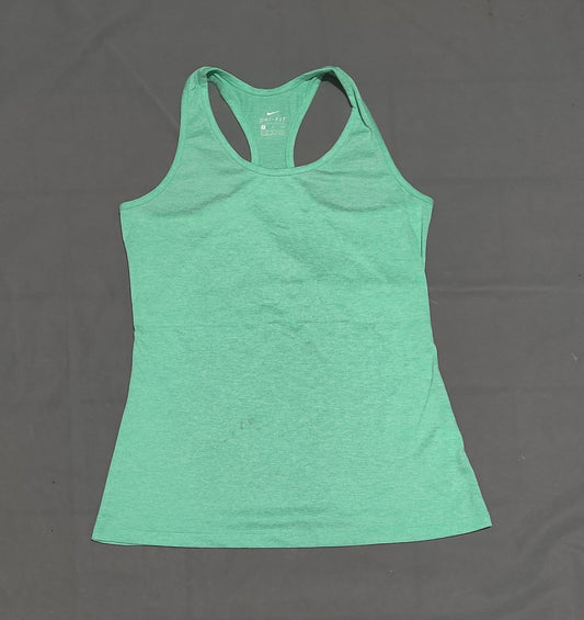 Nike Dri Fit Women Sport Green Vest T Shirt