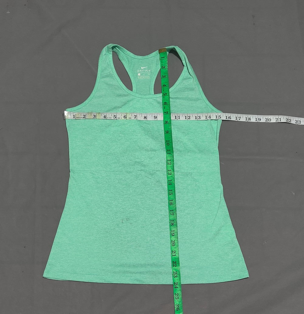 Nike Dri Fit Women Sport Green Vest T Shirt
