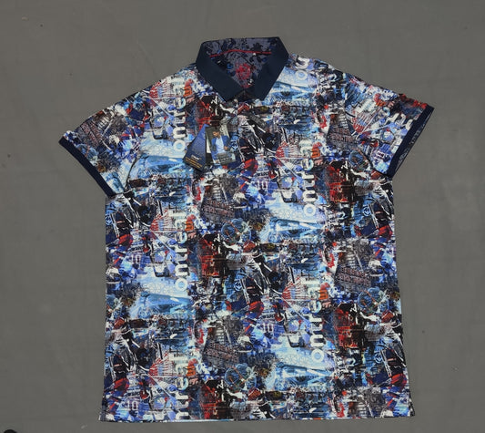 Au Noir Men Sport Blue Polo T Shirt