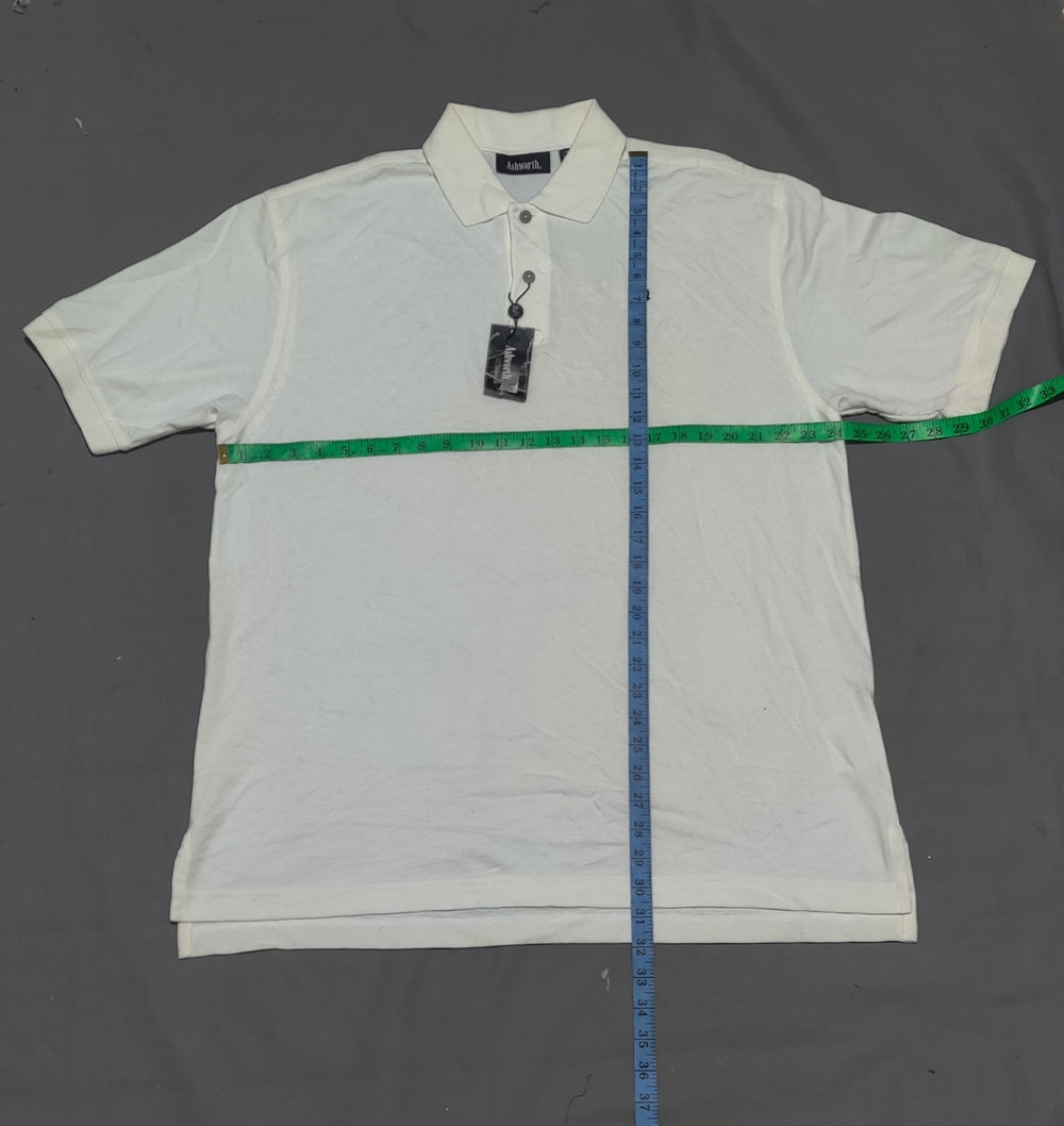 Ashworth Men Sport White Polo T Shirt