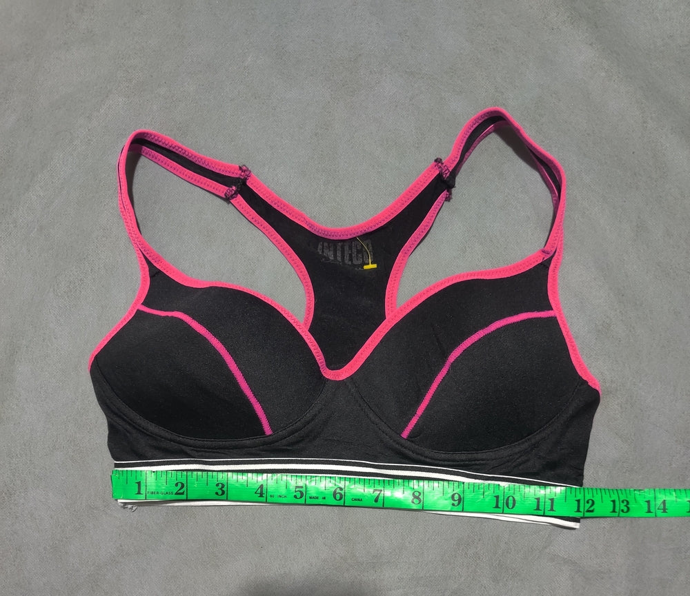 Inteco Active Women Black Sport Bra 34B XS