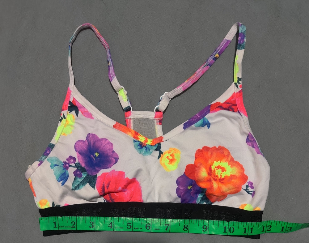 Pink Women White Sport Bra S
