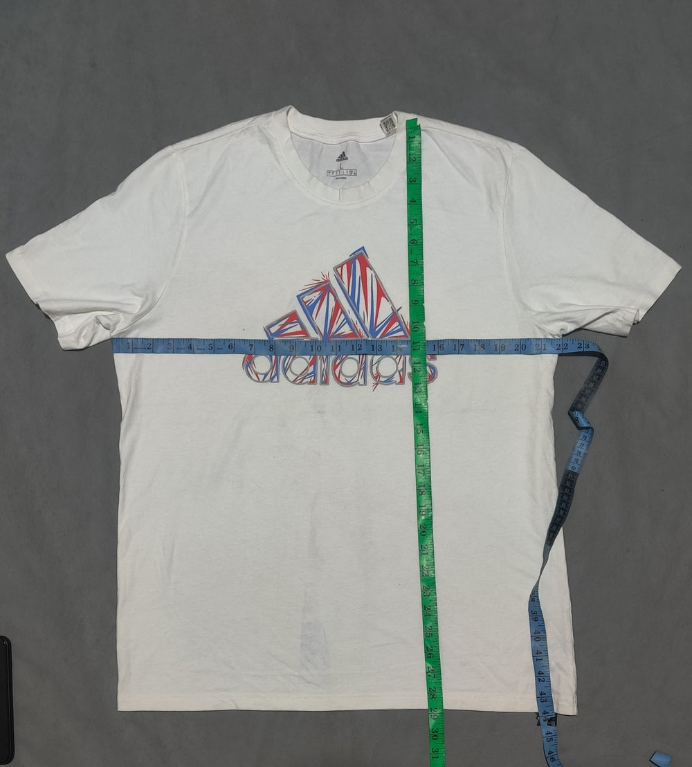 Adidas Men Cotton White T Shirt
