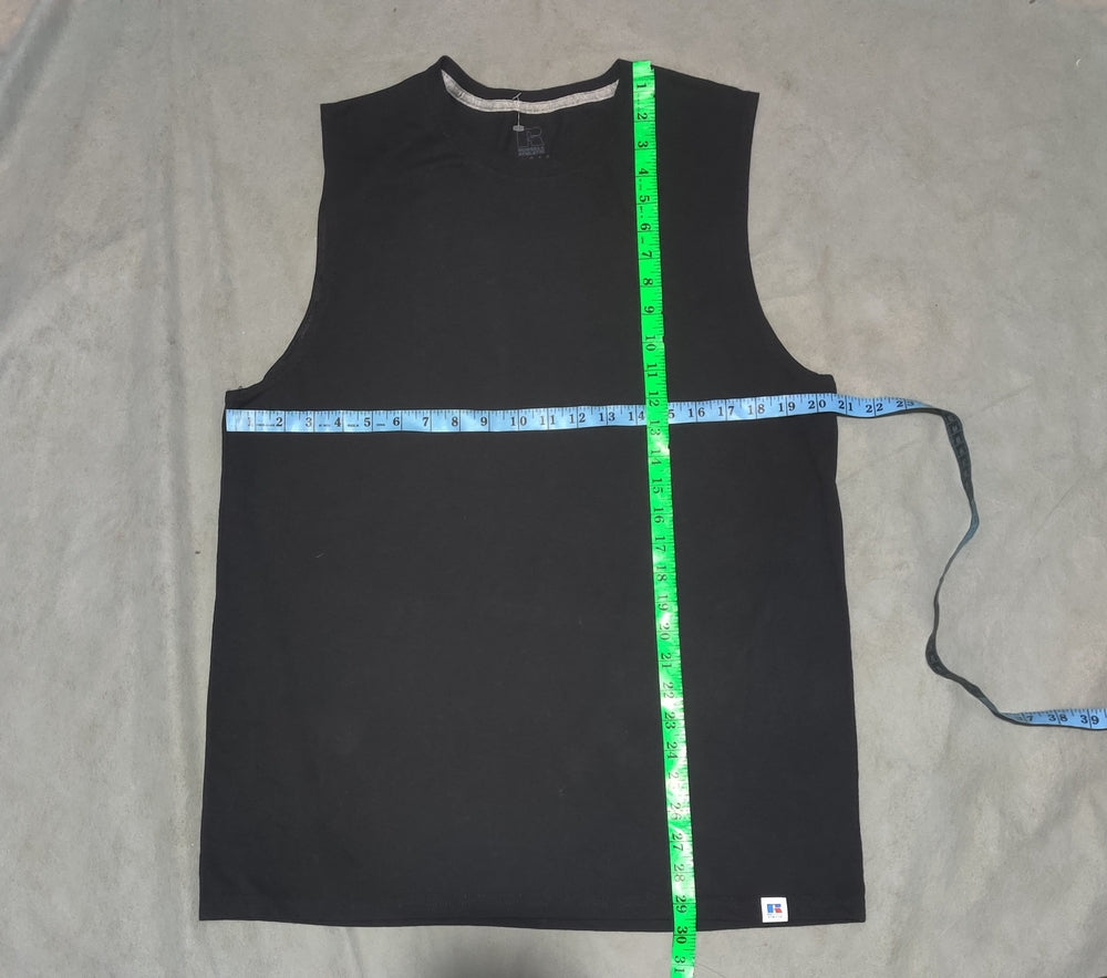Russell Men Cotton Black Vest T Shirt