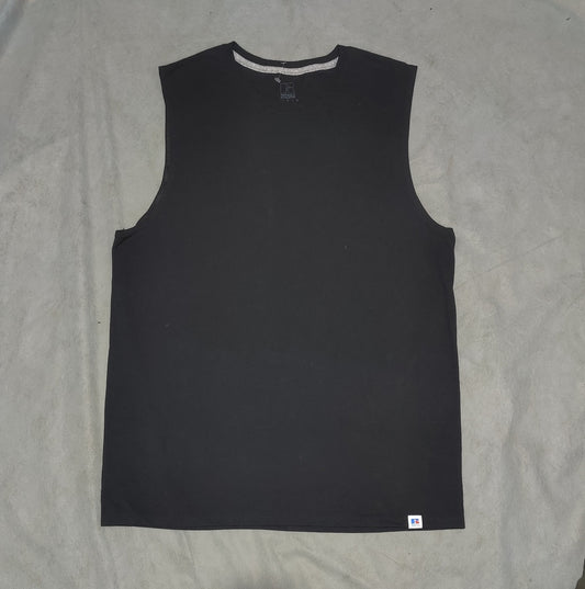 Russell Men Cotton Black Vest T Shirt