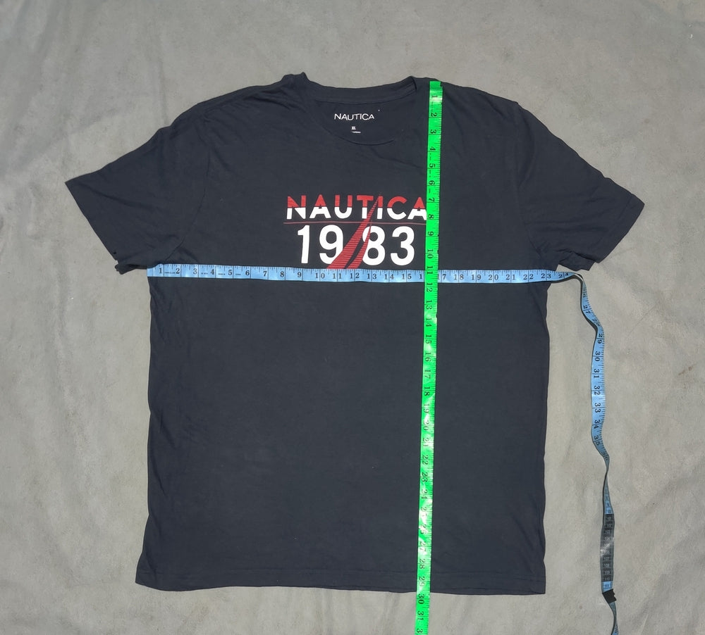 Nautica Men Cotton Blue T Shirt