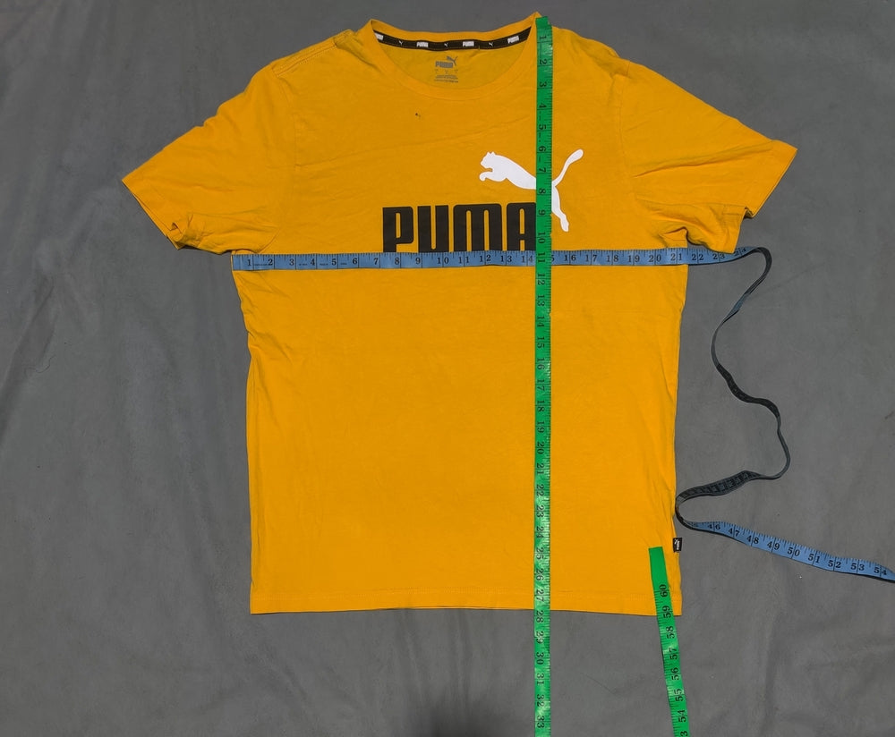 Puma Men Cotton Yellow T Shirt L