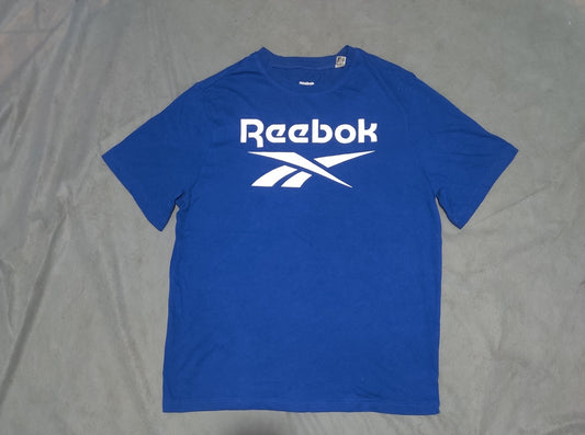 Reebok Men Cotton Blue T Shirt