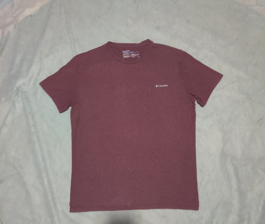 Columbia Men Cotton Maroon T Shirt