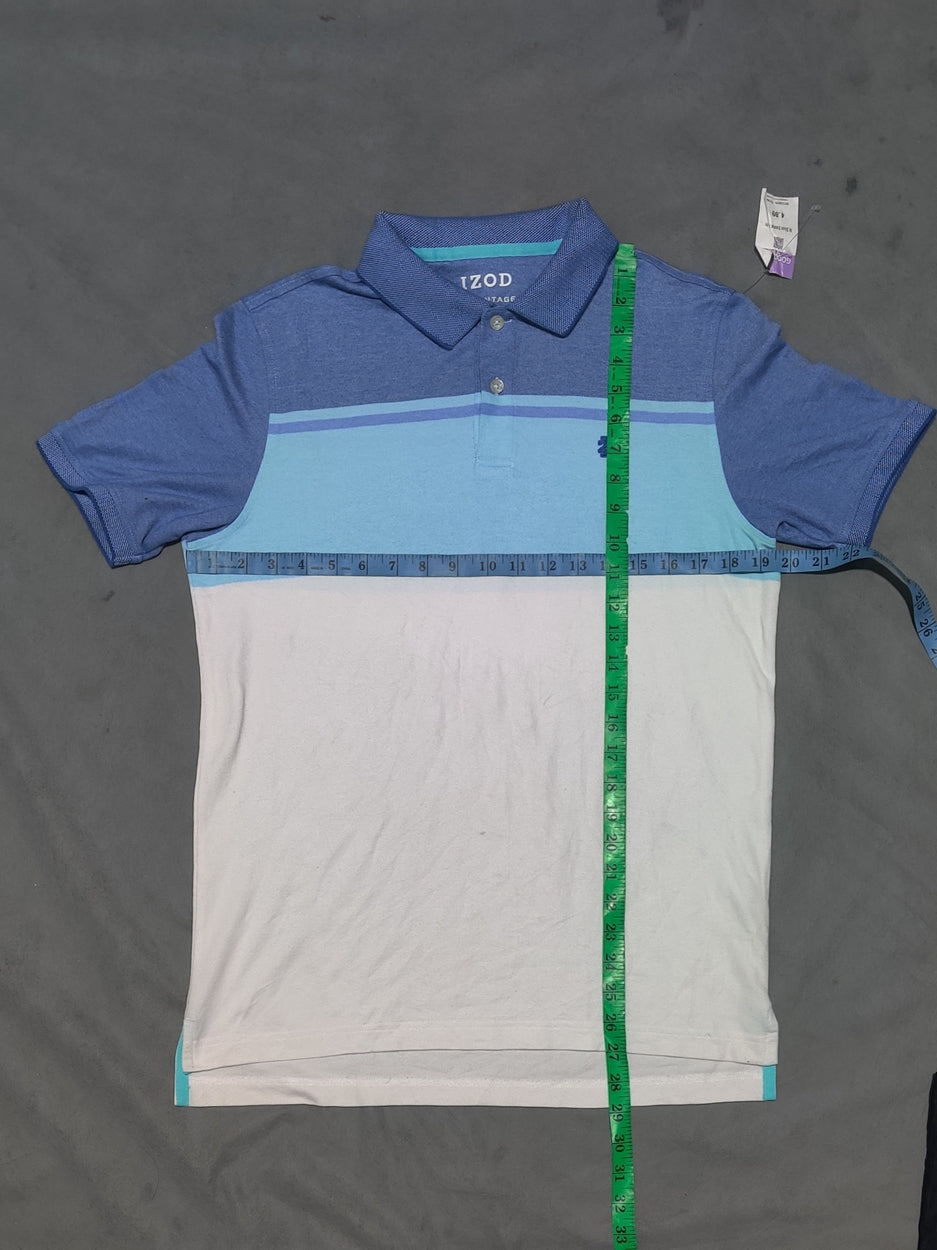 Izod Men Blue Cotton Polo T Shirt S