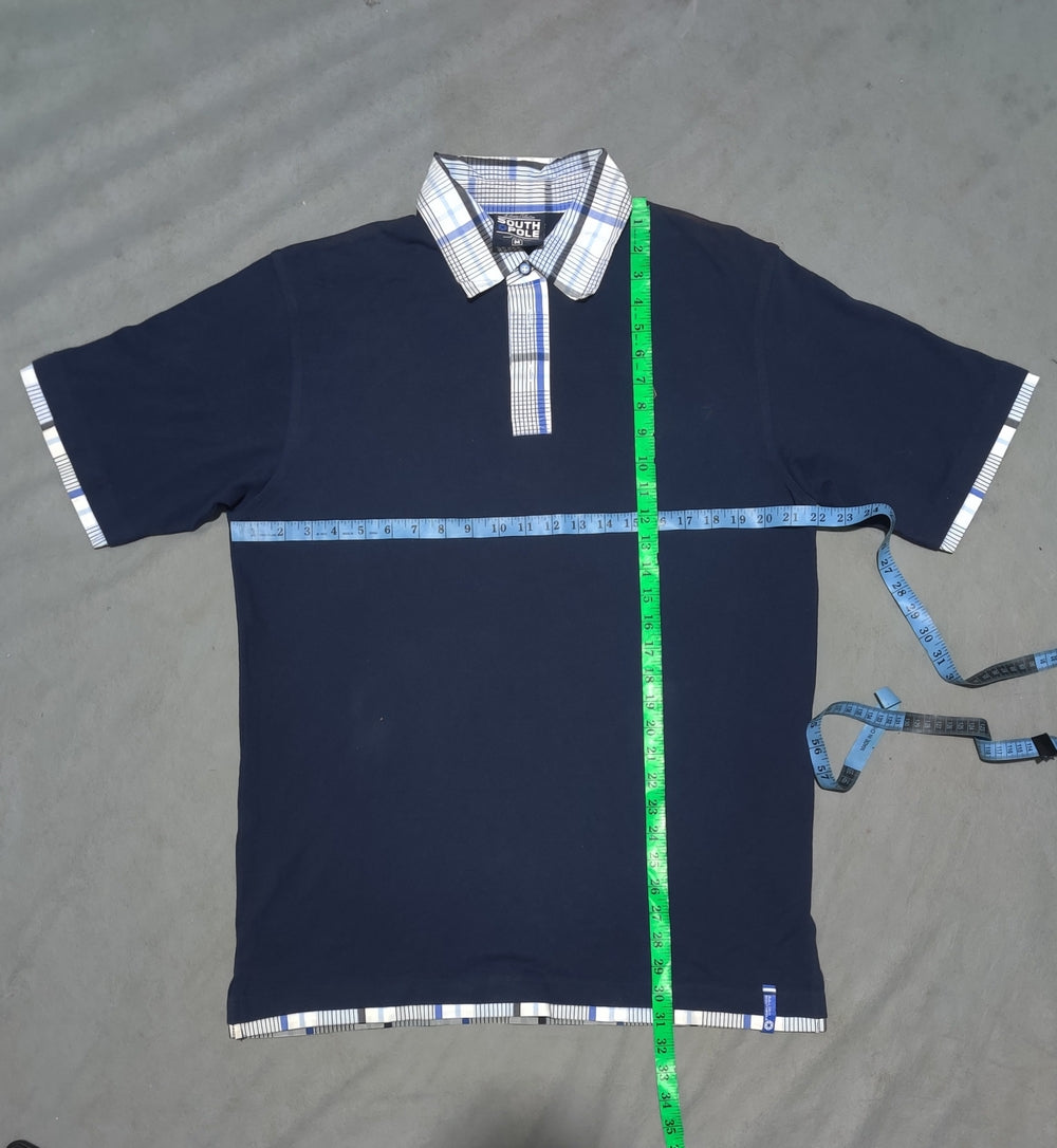 South Pole Men Blue Cotton Polo T Shirt M