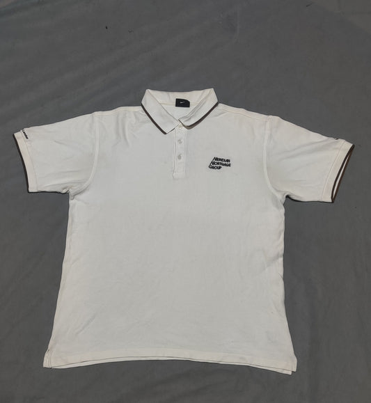 Nike Men White Cotton Polo T Shirt XL