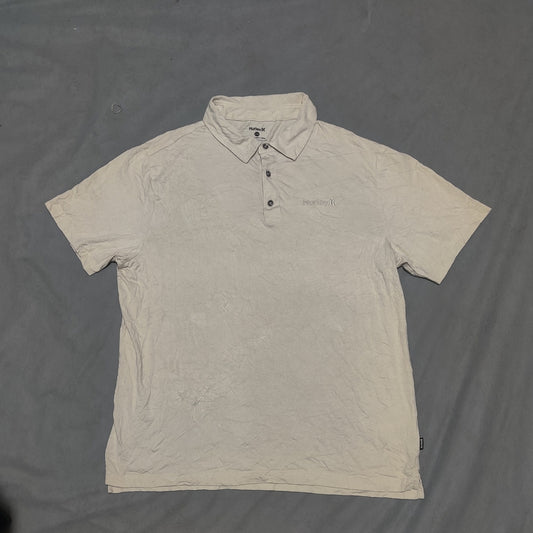 Hurley Men Black Cream Polo T Shirt XL