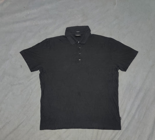 Hugo Boss Men Black Cotton Polo T Shirt XL