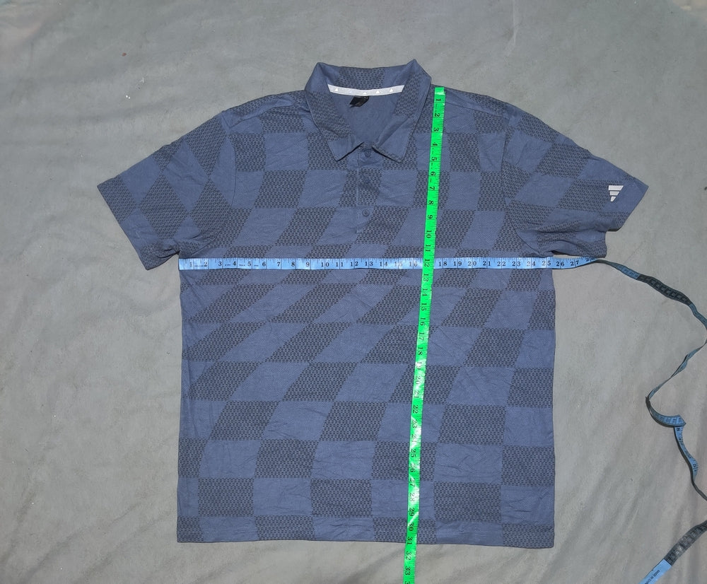 Adidas Men Gray Cotton Polo T Shirt 2XL