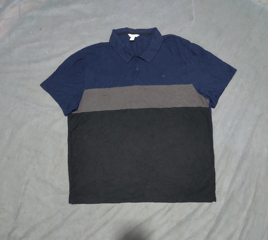 Calvin Klein Men Black Cotton Polo T Shirt 2XL