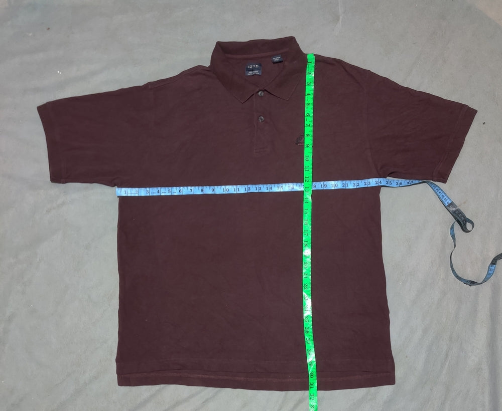 Izod Men Maroon Cotton Polo T Shirt XL
