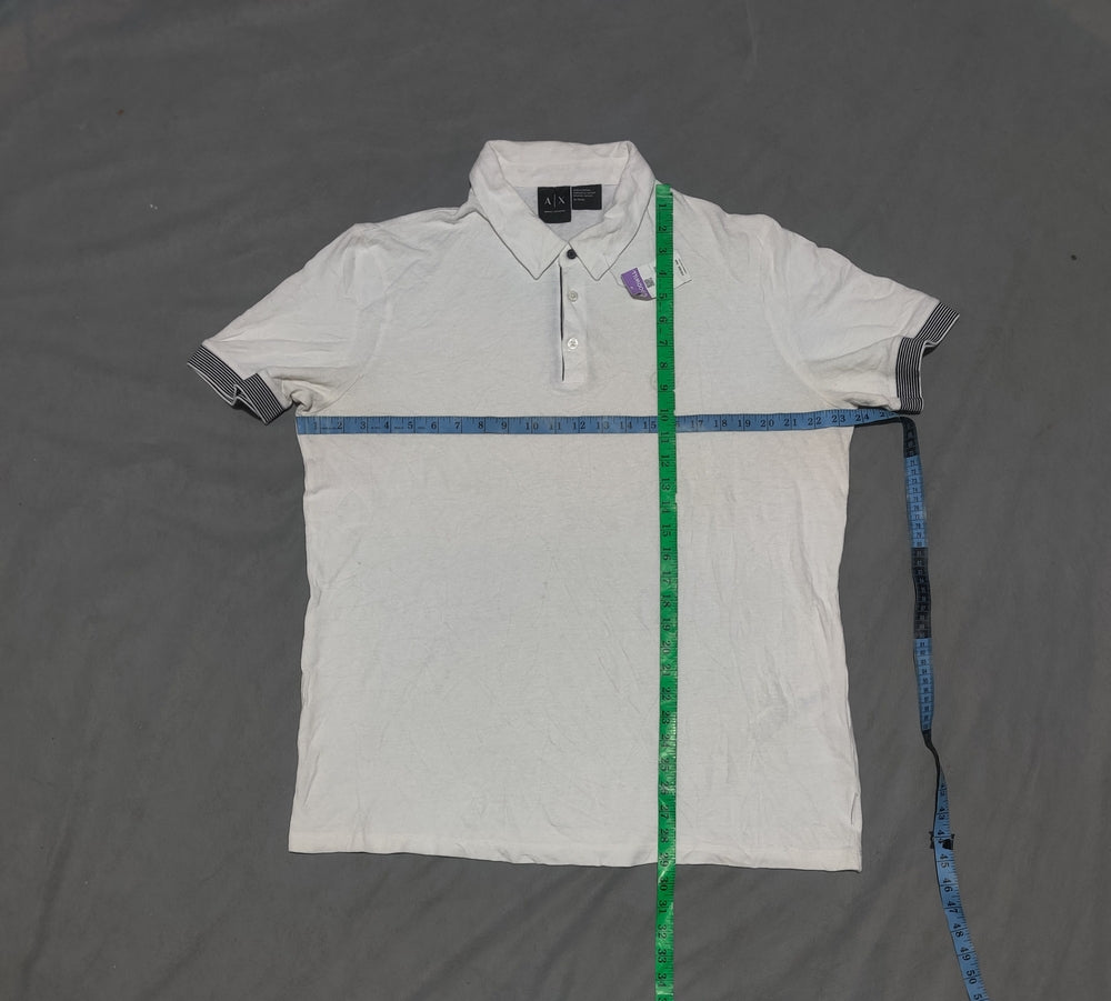 Armani Exchange Men White Cotton Polo T Shirt XL
