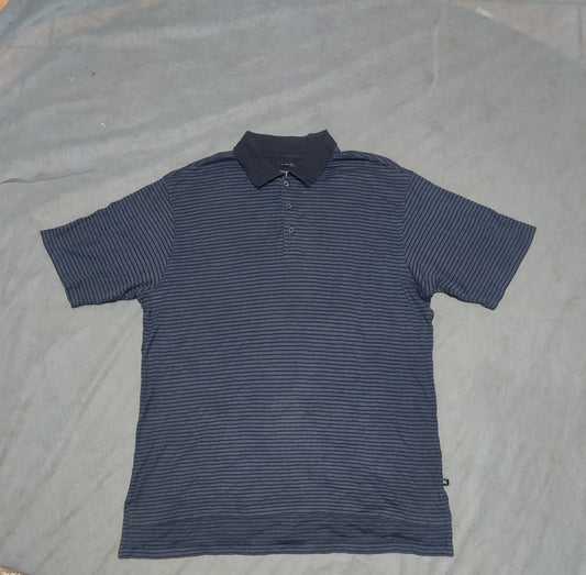 Adidas Men Blue Cotton Polo T Shirt M