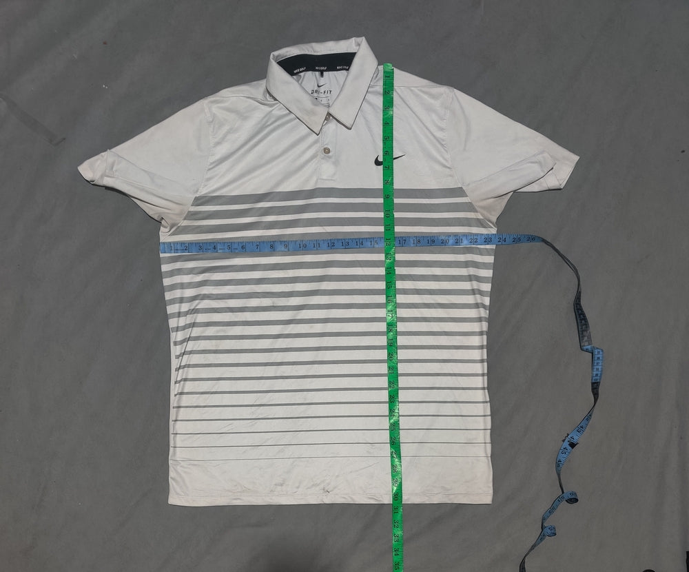Nike Men White Sport Polo T Shirt L