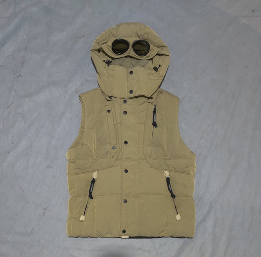 C.P Men Khaki Puffer Vest Jacket