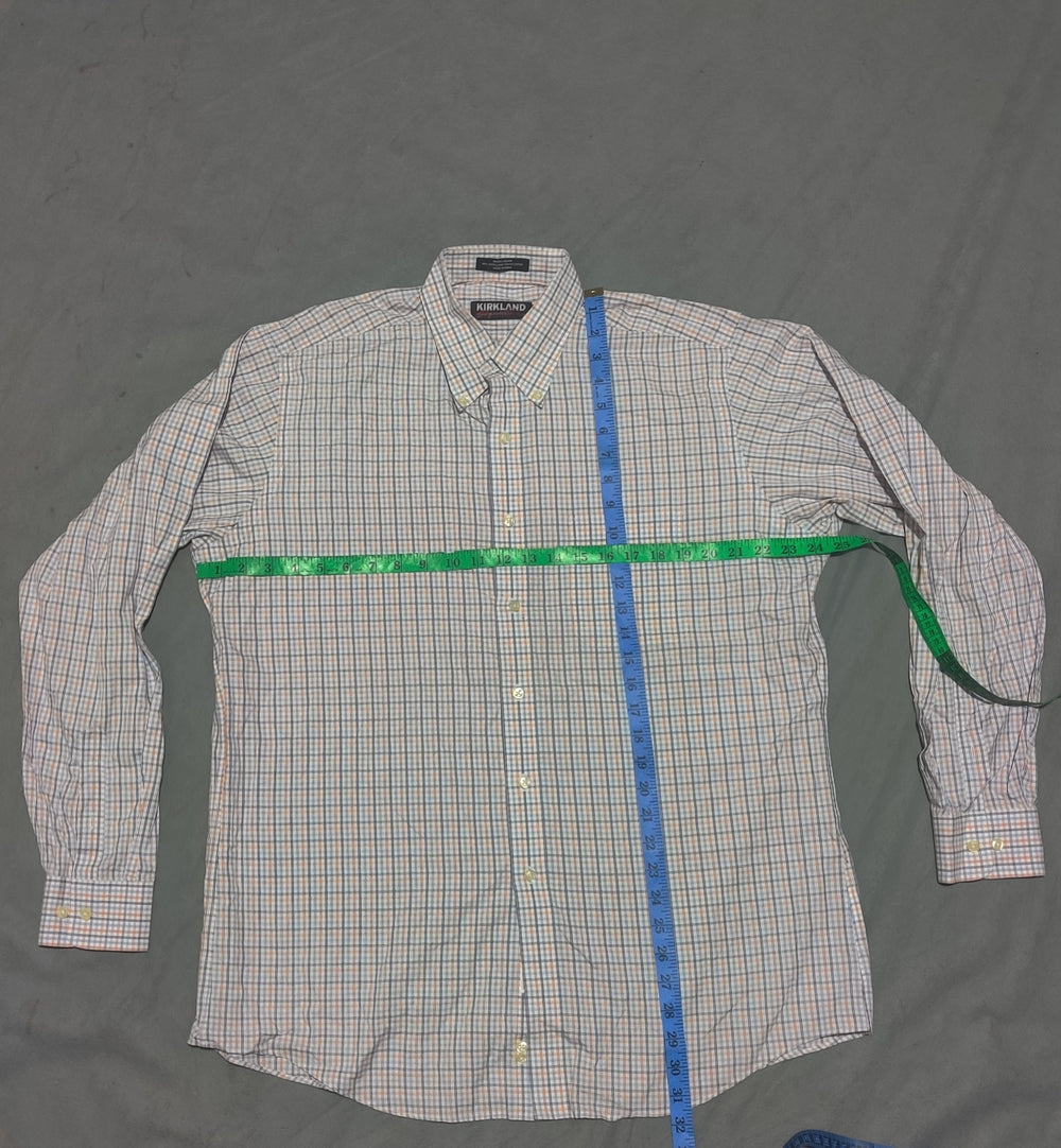 Kirkland Men Cotton Orange Shirt L