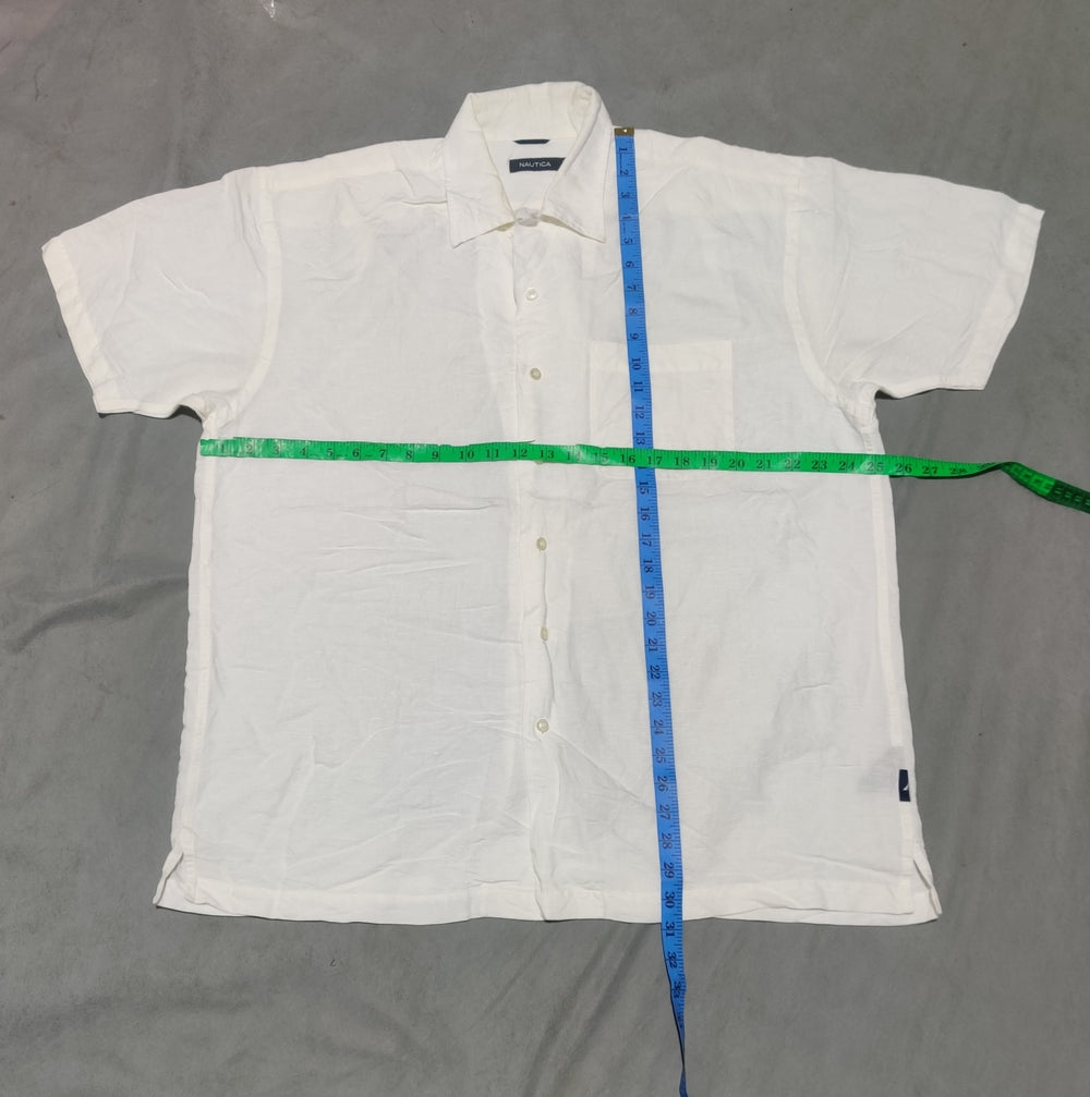 Nautica Men Cotton White Shirt L