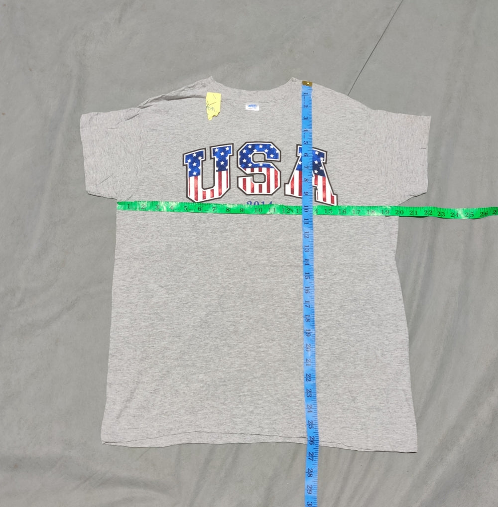 USA Men Cotton Gray T Shirt L