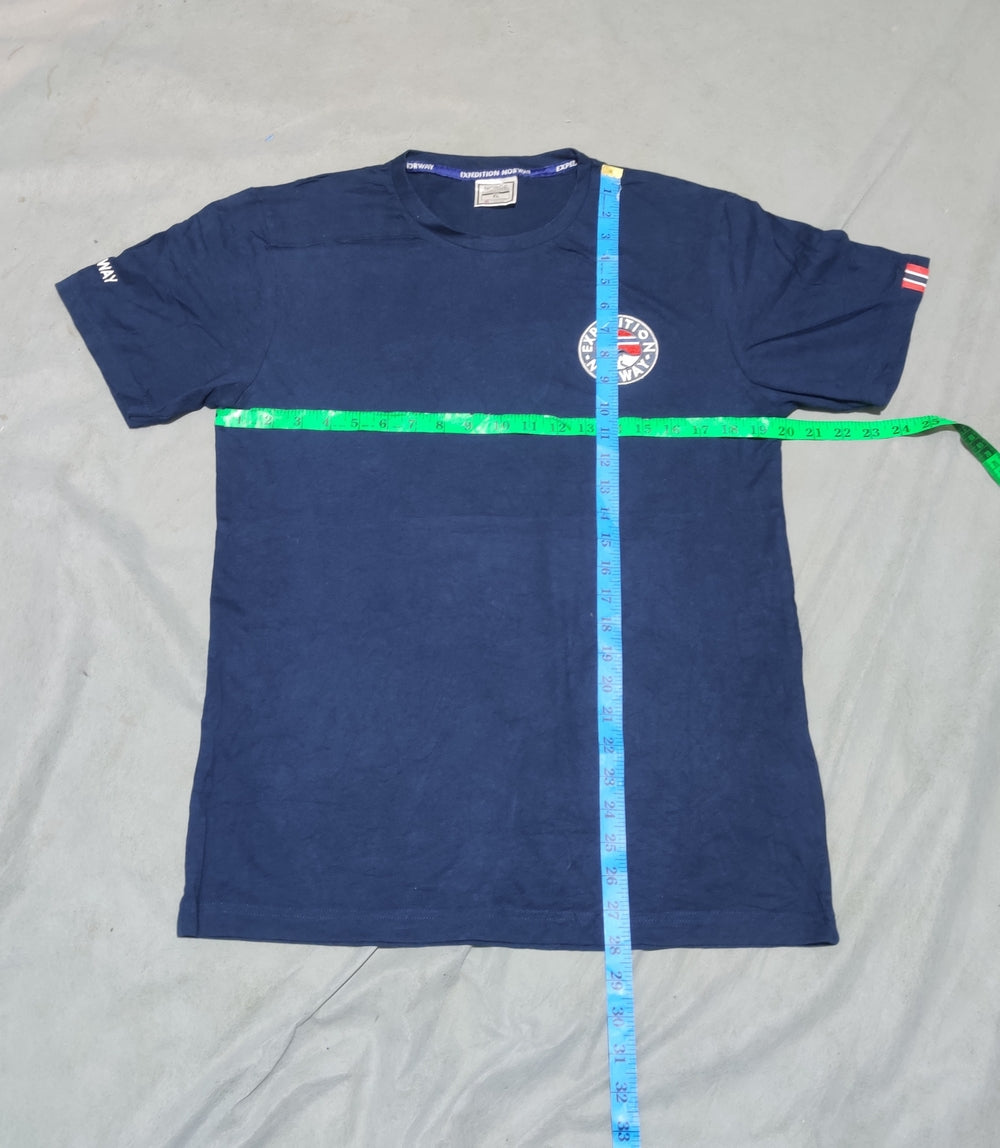 Norge Men Cotton Blue T Shirt XL