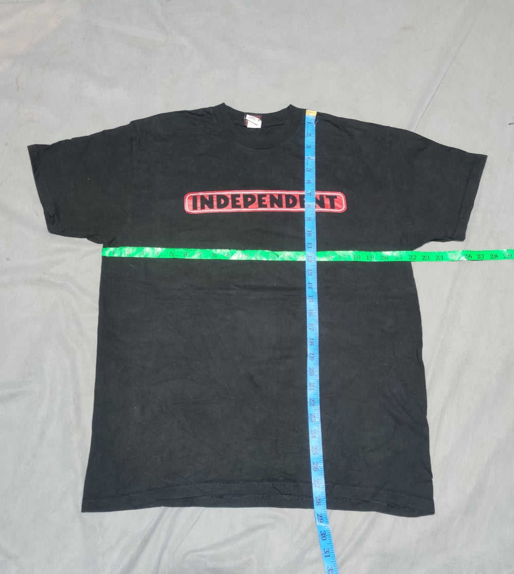 Independent Men Cotton Black T Shirt L