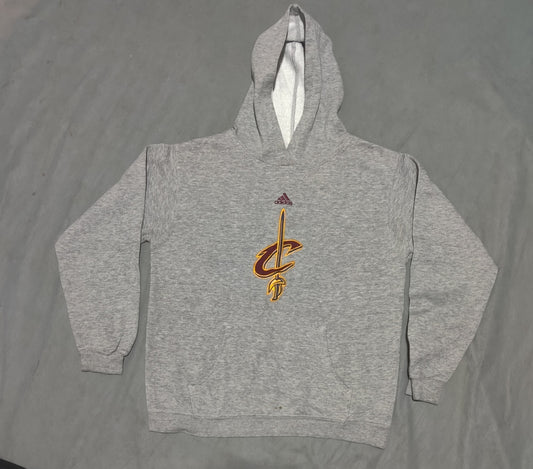 Adidas Men Cotton Fleece Gray Hoodie M