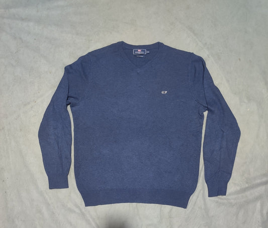 Vineyard Vines Men Cotton Fleece Blue Sweater M