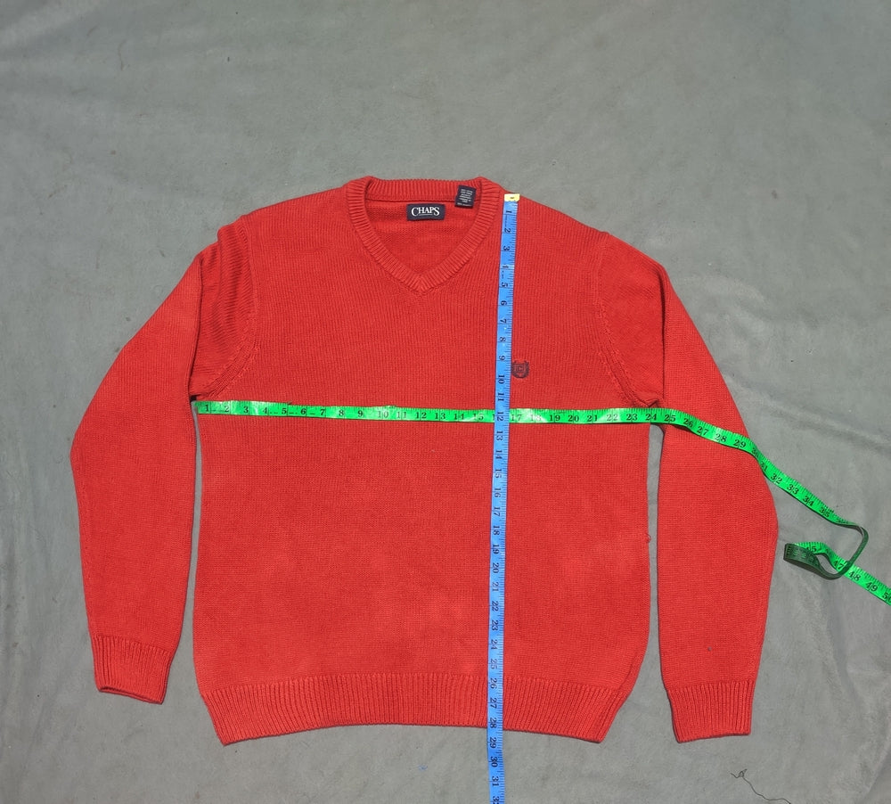 Chaps Men Cotton Fleece Orange Sweater L
