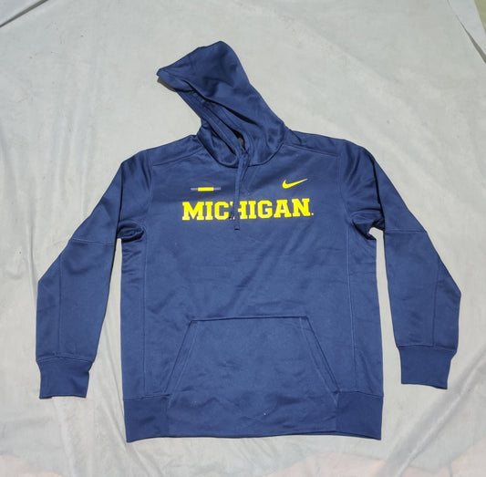 Nike Men Cotton Fleece Blue Hoodie L