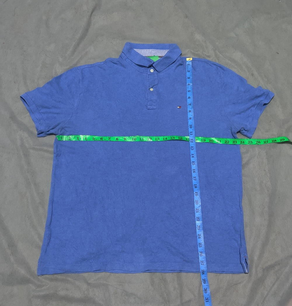 Tommy Hilfiger Men Blue Cotton Polo T Shirt M