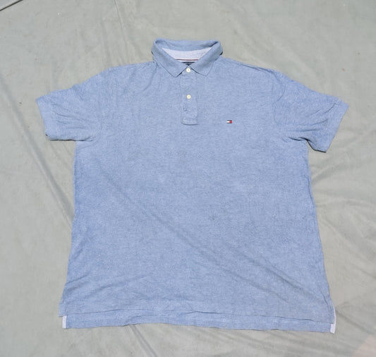 Tommy Hilfiger Men Blue Cotton Polo T Shirt XL