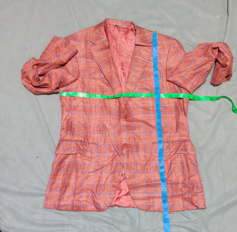 Canali Men Cotton Orange Coat M