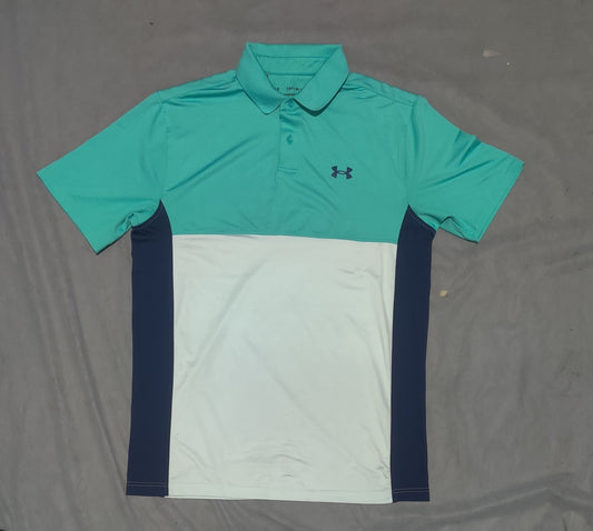 Under Armour Men Blue Sport Polo T Shirt L