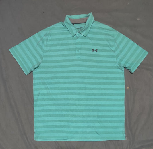 Under Armour Men Blue Cotton Polo T Shirt XL