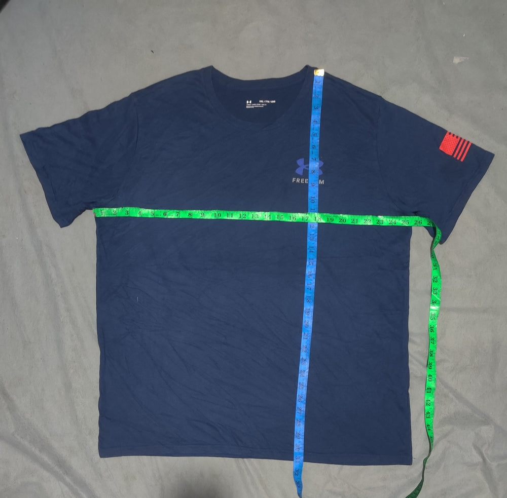 Under Armour Men Blue Cotton T Shirt 2XL