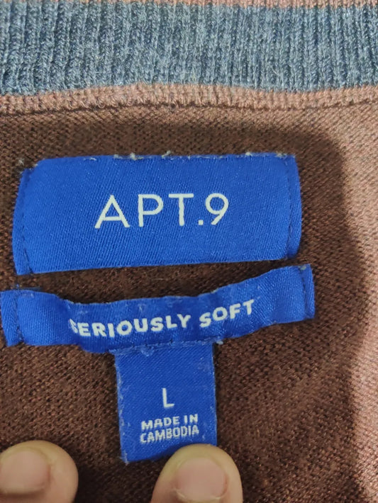 APT.9 Men Acrylic Brown Sweater L