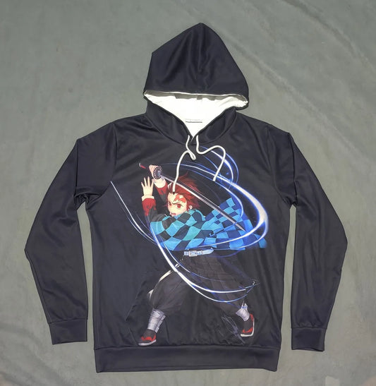 3D Print Men Polyester Navy Hoodie L