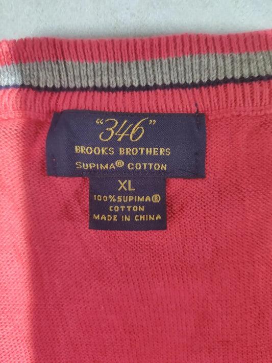 Brooks Brother Men Wool Orange Sweater XL