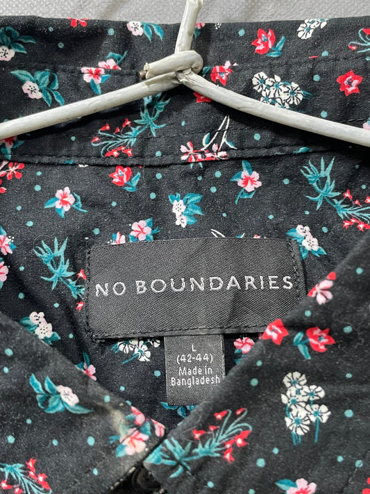 No Boundaries Black Cotton Shirt For Men Large
