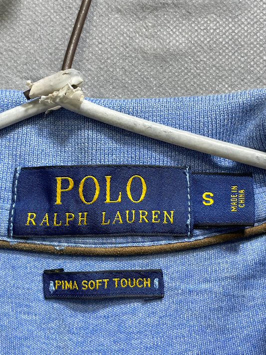 Polo Ralph Lauren Blue Cotton Polo T Shirt For Men Small
