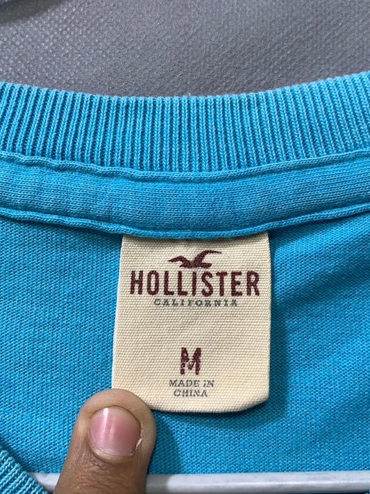 Hollister Branded Original Blue Cotton T Shirt For Men Medium